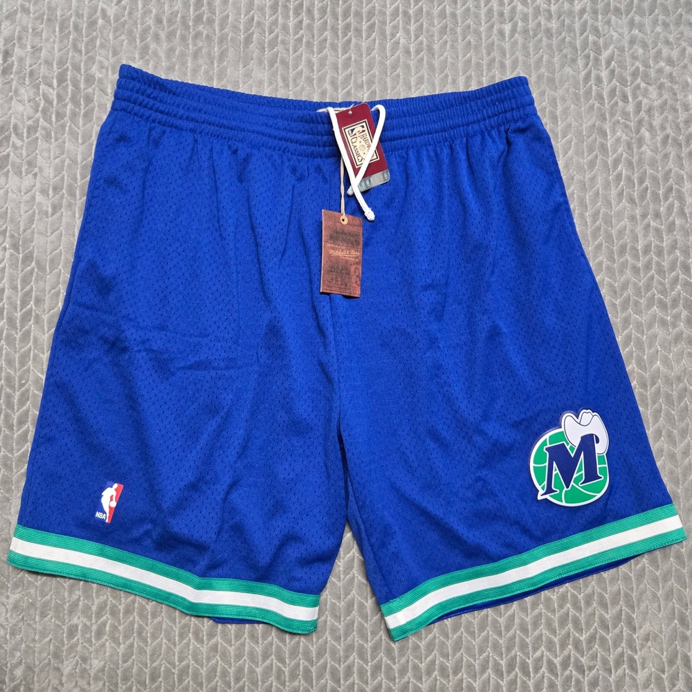 Mitchell & Ness Dallas Mavericks Hardwood Classics Swingman Shorts Blue 2XLB NEW